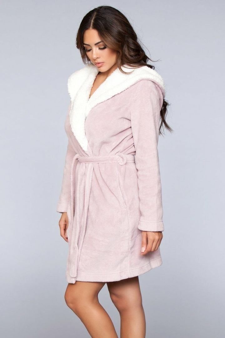 Plush Fleece Hooded Robe-Robes-BeWicked-SEXYSHOES.COM