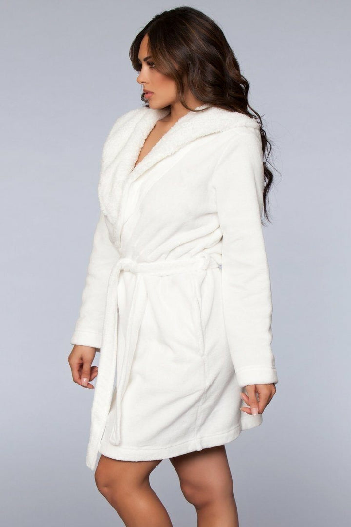 Plush Fleece Hooded Robe-Robes-BeWicked-SEXYSHOES.COM