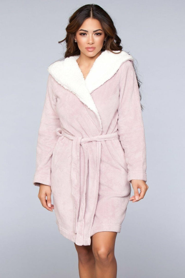 Plush Fleece Hooded Robe-Robes-BeWicked-SEXYSHOES.COM