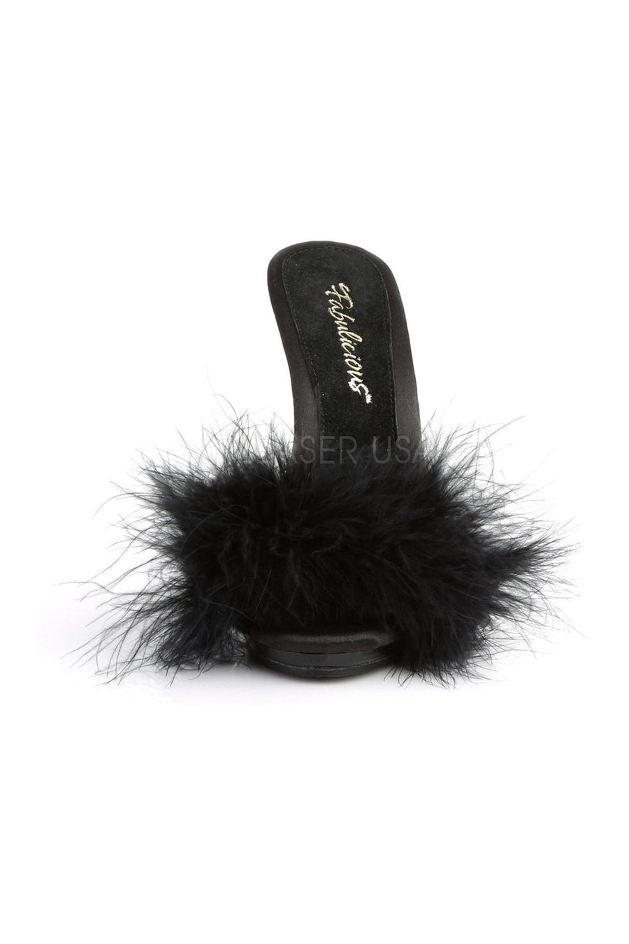 Fabulicious POISE-501F Slide in Black Satin