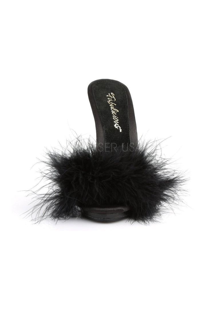 POISE-501F Slide | Black Genuine Satin