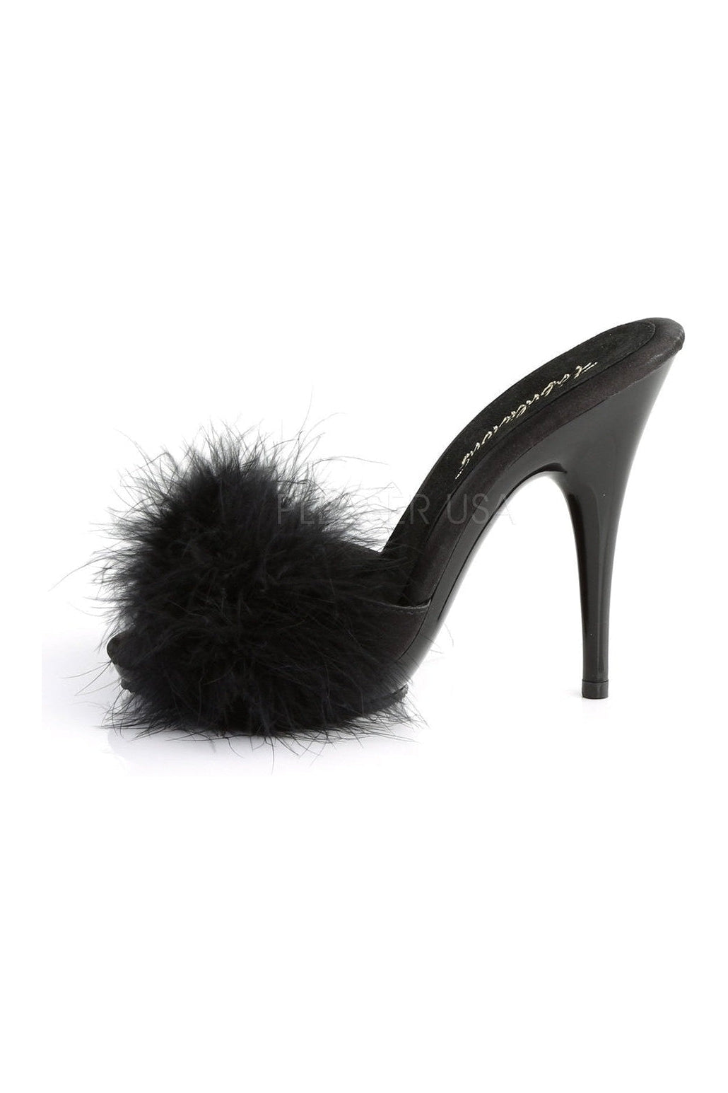 POISE-501F Slide | Black Genuine Satin-Fabulicious-Sandals-SEXYSHOES.COM