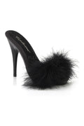 POISE-501F Slide | Black Genuine Satin