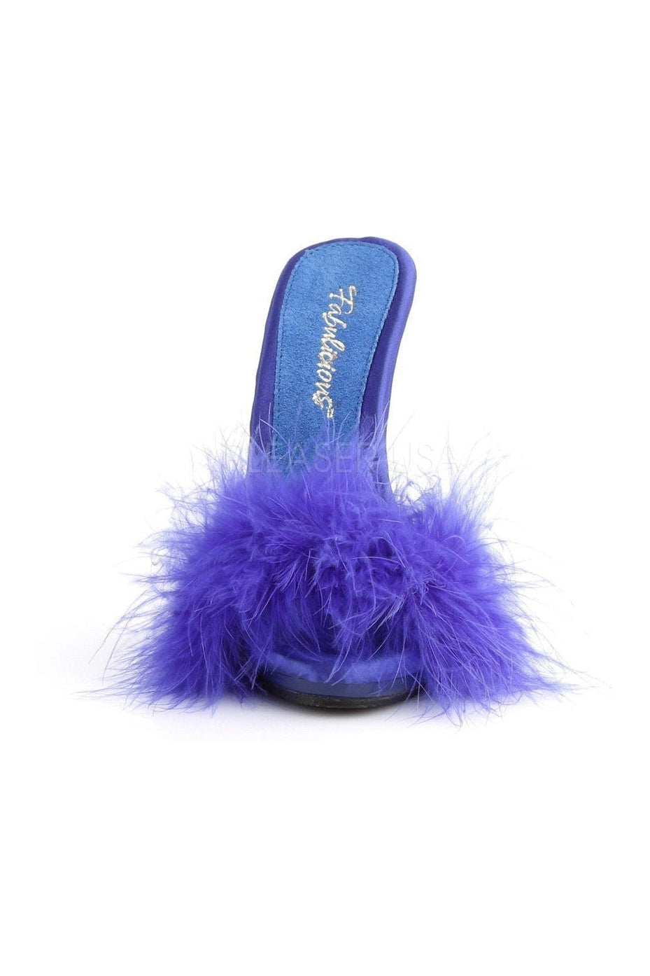 POISE-501F Slide | Blue Genuine Satin-Fabulicious-Slides-SEXYSHOES.COM