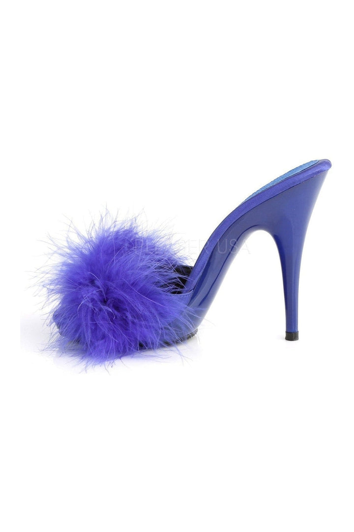 POISE-501F Slide | Blue Genuine Satin-Fabulicious-Slides-SEXYSHOES.COM