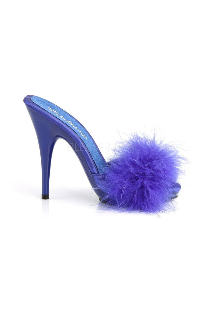 POISE-501F Slide | Blue Genuine Satin-Fabulicious-Slides-SEXYSHOES.COM