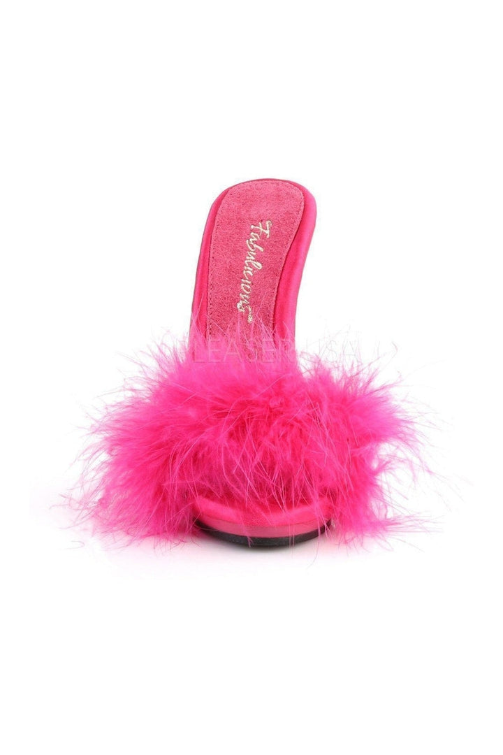 POISE-501F Slide | Fuschia Genuine Satin-Fabulicious-Slides-SEXYSHOES.COM