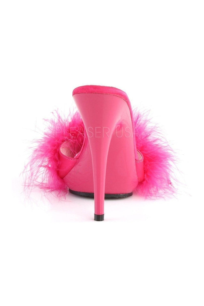 POISE-501F Slide | Fuschia Genuine Satin-Fabulicious-Slides-SEXYSHOES.COM