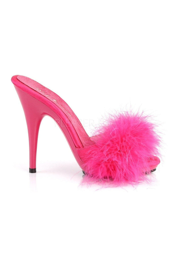 POISE-501F Slide | Fuschia Genuine Satin-Fabulicious-Slides-SEXYSHOES.COM