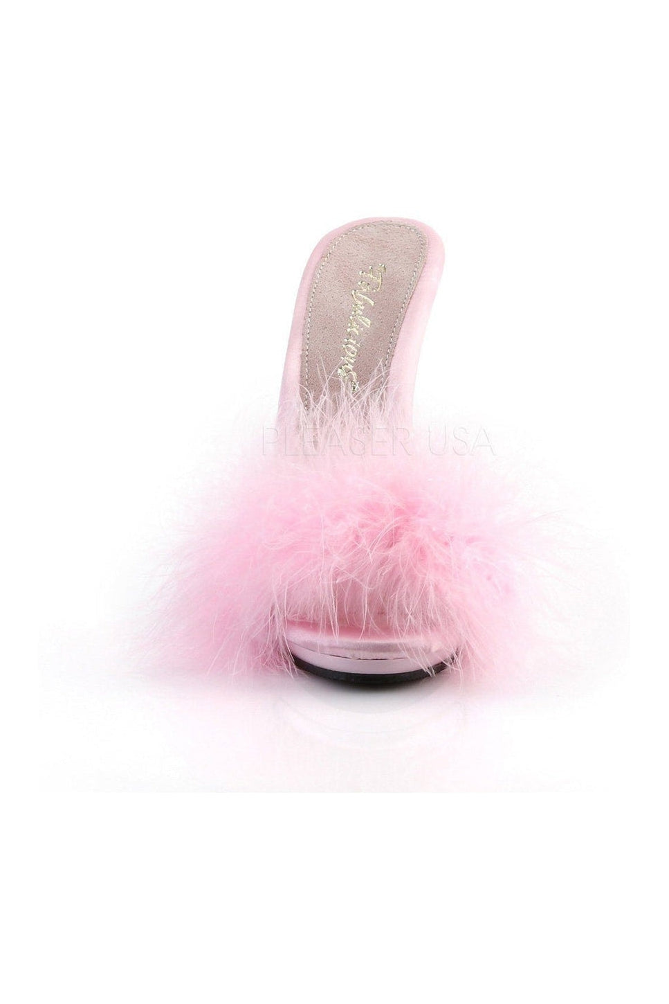 POISE-501F Slide | Pink Genuine Satin-Fabulicious-Slides-SEXYSHOES.COM