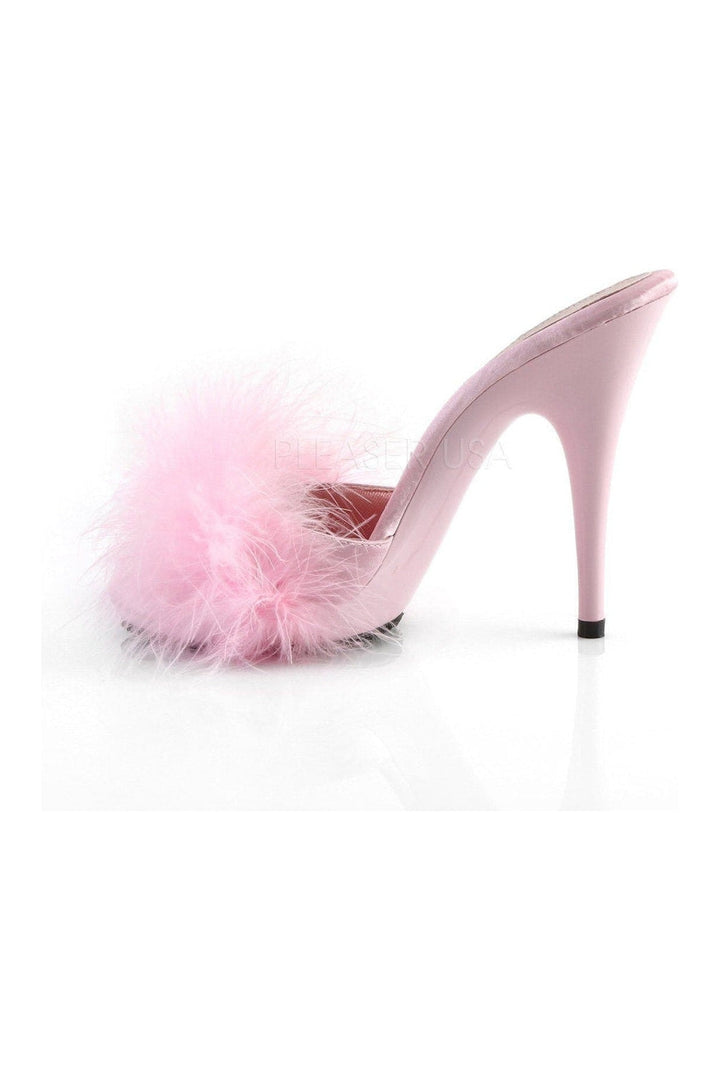 POISE-501F Slide | Pink Genuine Satin-Fabulicious-Slides-SEXYSHOES.COM