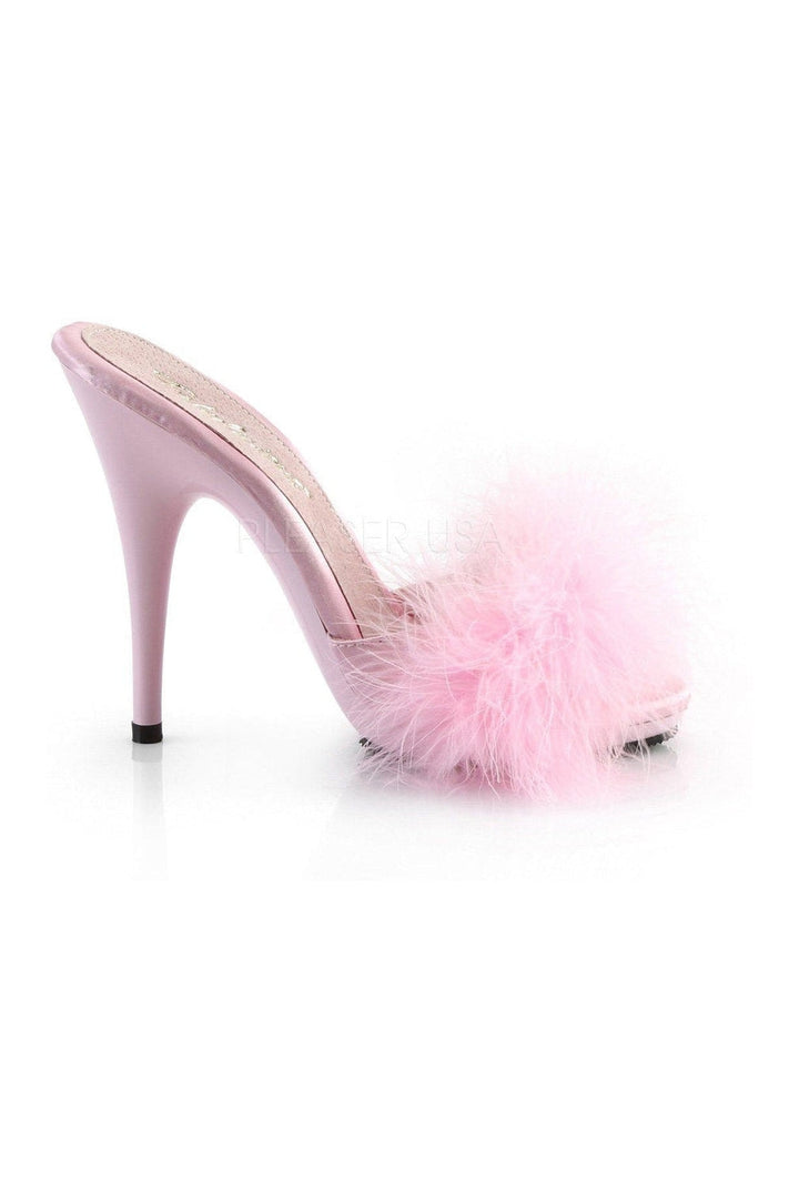 POISE-501F Slide | Pink Genuine Satin-Fabulicious-Slides-SEXYSHOES.COM