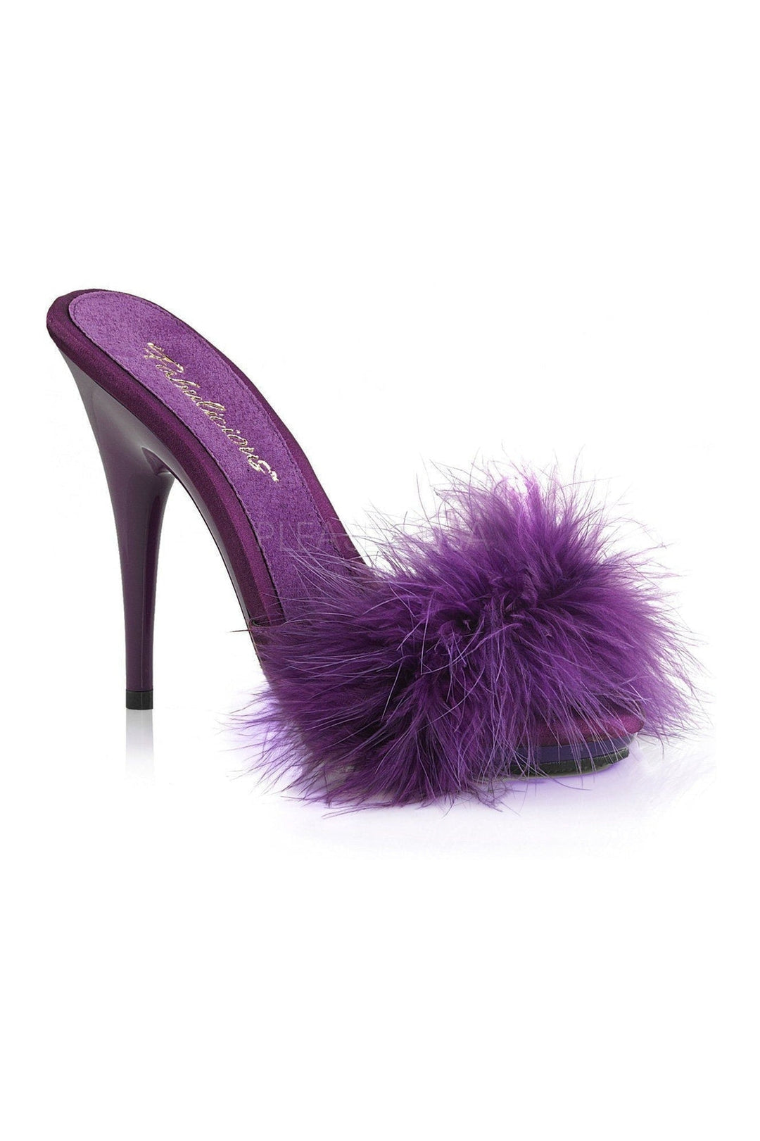 Fabulicious POISE-501F Slide in Purple Satin from SexyShoes.com