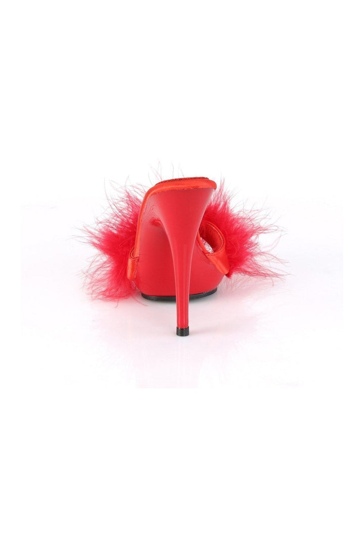 POISE-501F Slide | Red Marabou-Slides-Fabulicious-SEXYSHOES.COM