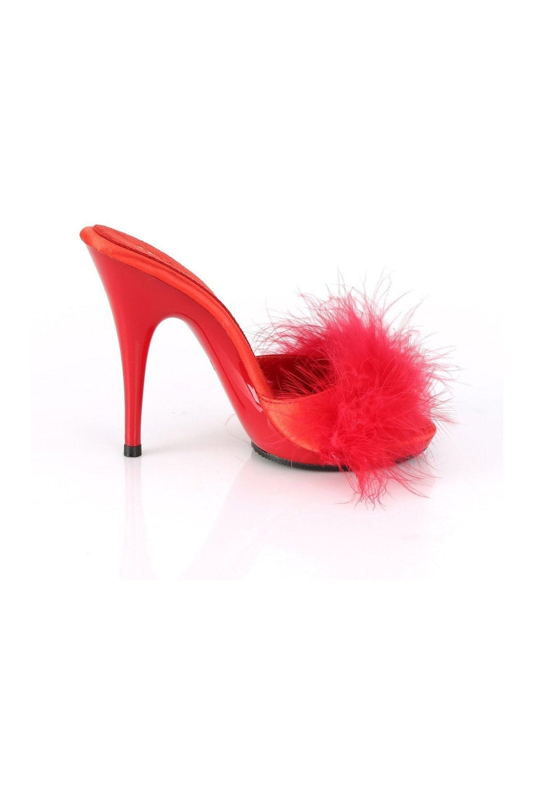 POISE-501F Slide | Red Marabou-Slides-Fabulicious-SEXYSHOES.COM