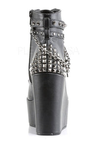 Demonia POISON-101  Wedge in Black Faux Leather
