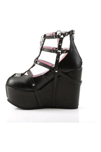 Demonia POISON-25-1  Wedge in Black Faux Leather