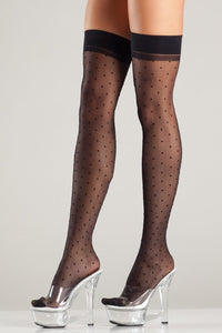 BeWicked Polka Dot Thigh Highs in Black  from SexyShoes.com