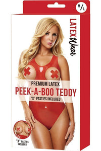 Premium Latex Peek Teddy with X Pasties-Latexwear-SEXYSHOES.COM