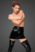 PVC Mini Skirt With Long Hidden Zipper On The Side
