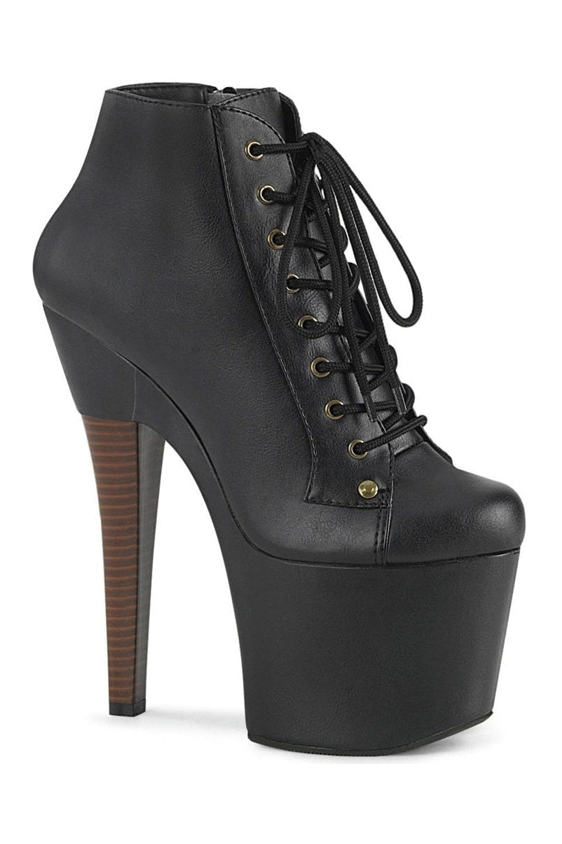 RADIANT-1005 Stripper Boot | Black Faux Leather-Ankle Boots-Pleaser-Black-8-Faux Leather-SEXYSHOES.COM