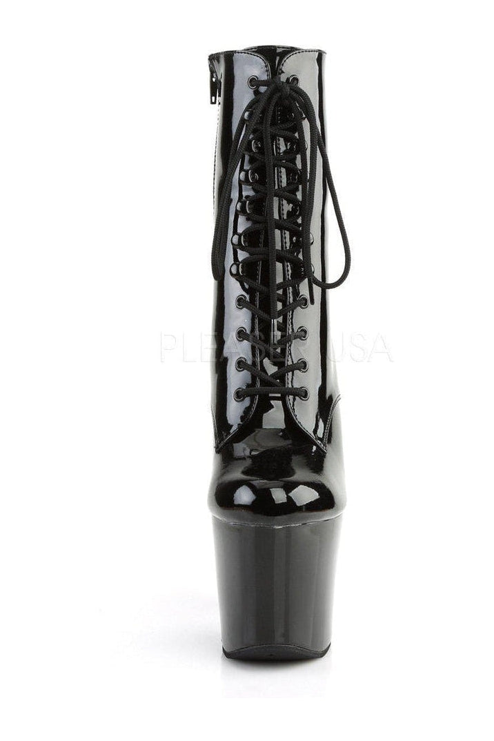 RADIANT-1020 Platform Boots | Black Patent-Pleaser-Black-Ankle Boots-SEXYSHOES.COM