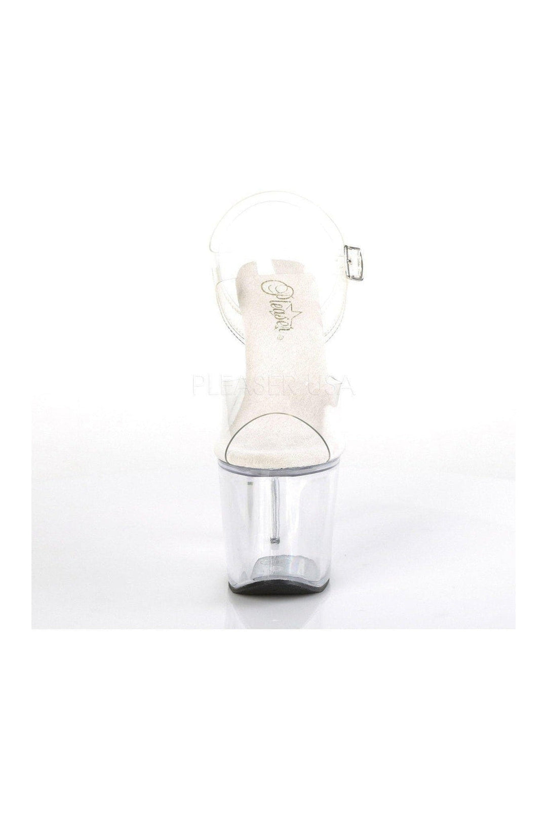 Pleaser RADIANT-708 Platform Sandals in Clear Vinyl