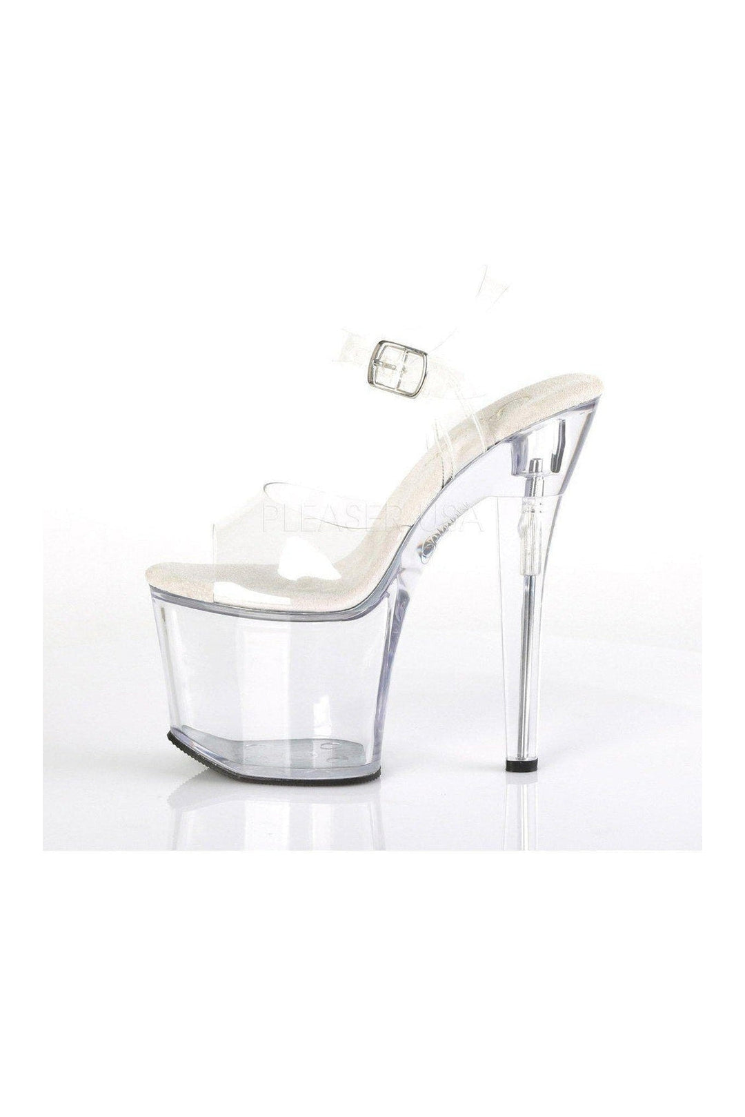 Pleaser RADIANT-708 Platform Sandals in Clear Vinyl