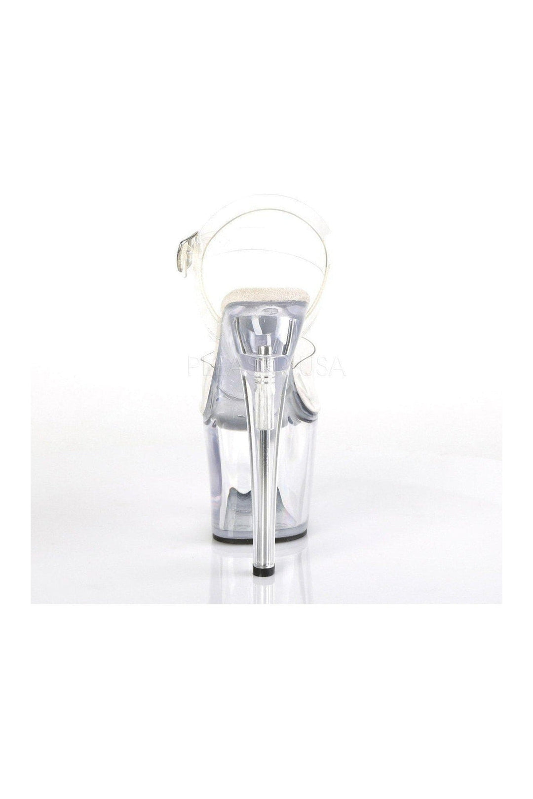Pleaser RADIANT-708 Platform Sandals in Clear Vinyl