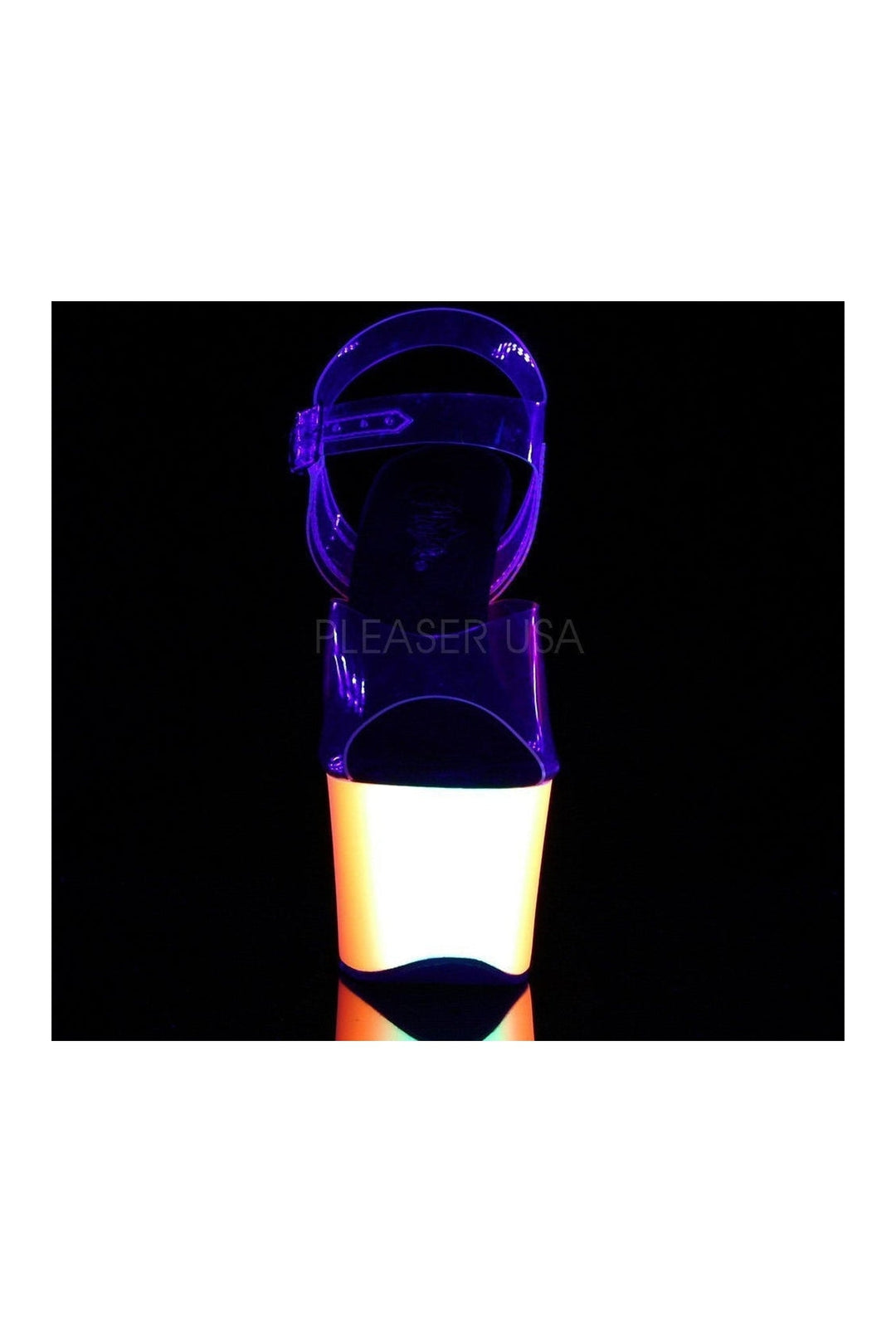 Pleaser RAINBOW-308UV Platform Sandal in Clear Vinyl