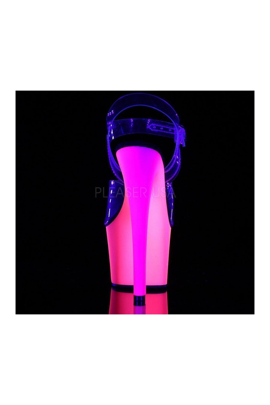 Pleaser RAINBOW-308UV Platform Sandal in Clear Vinyl