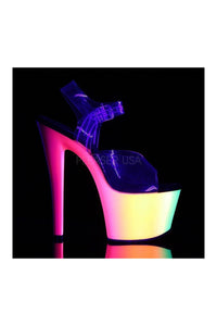 Pleaser RAINBOW-308UV Platform Sandal in Clear Vinyl