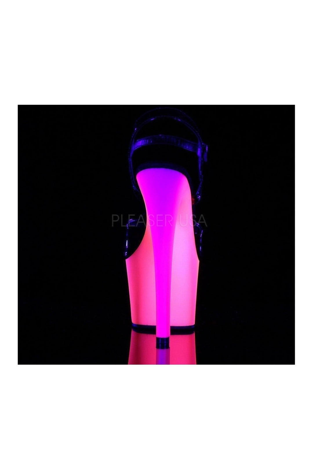 RAINBOW-309UV Platform Sandal | Black Patent-Pleaser-Sandals-SEXYSHOES.COM