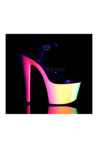 Pleaser RAINBOW-309UV Platform Sandal in Rainbow Patent