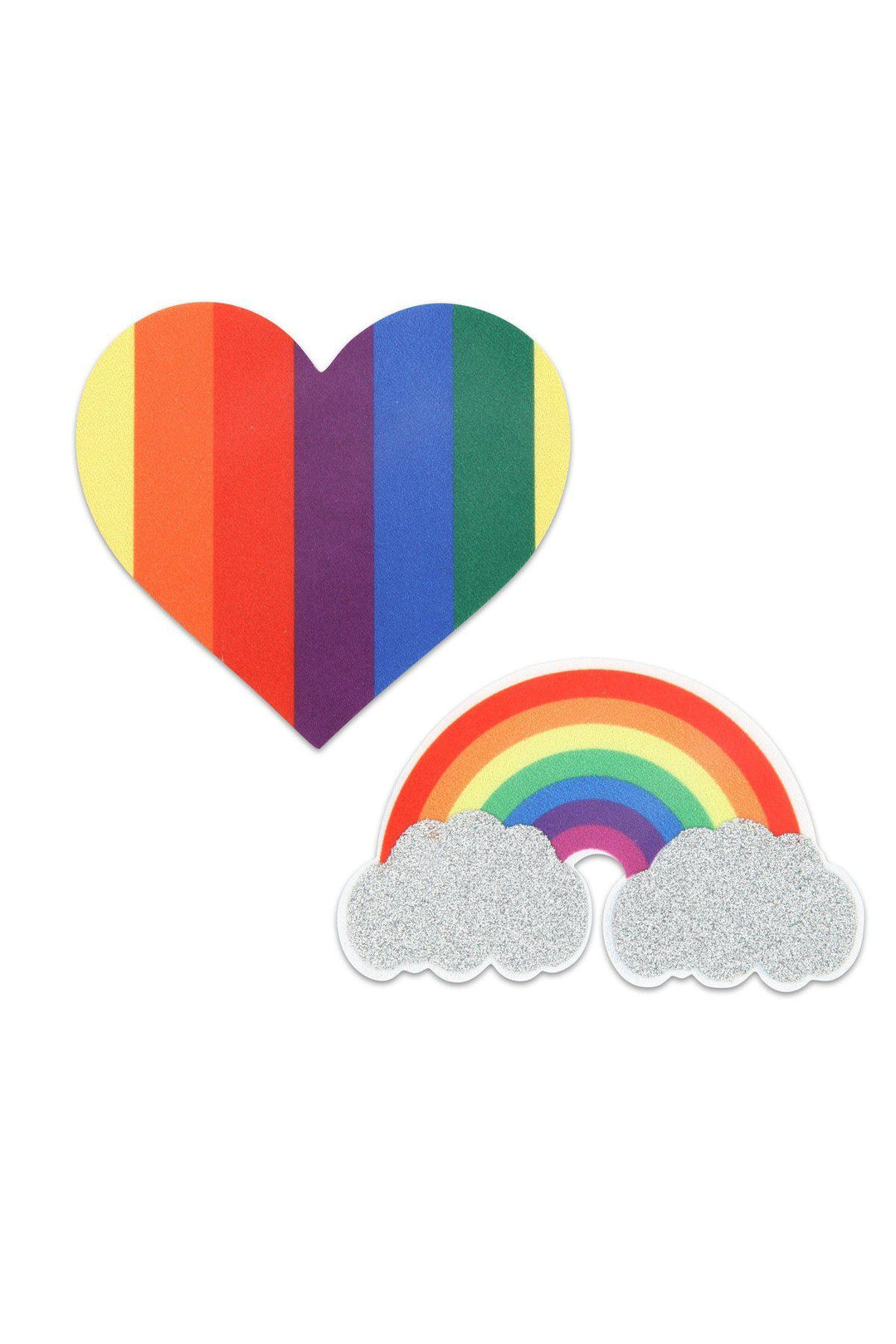 Peekaboo Pasties Rainbow Heart Pasties Set in Multi  from SexyShoes.com