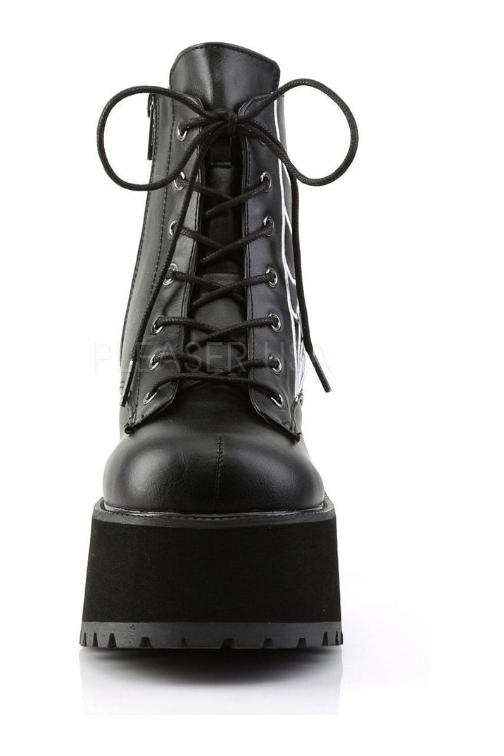 RANGER-105 Demonia Ankle Boot | Black Faux Leather-Demonia-Ankle Boots-SEXYSHOES.COM