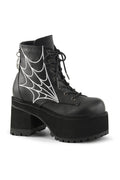 RANGER-105 Demonia Ankle Boot | Black Faux Leather