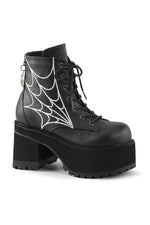 RANGER-105 Demonia Ankle Boot | Black Faux Leather