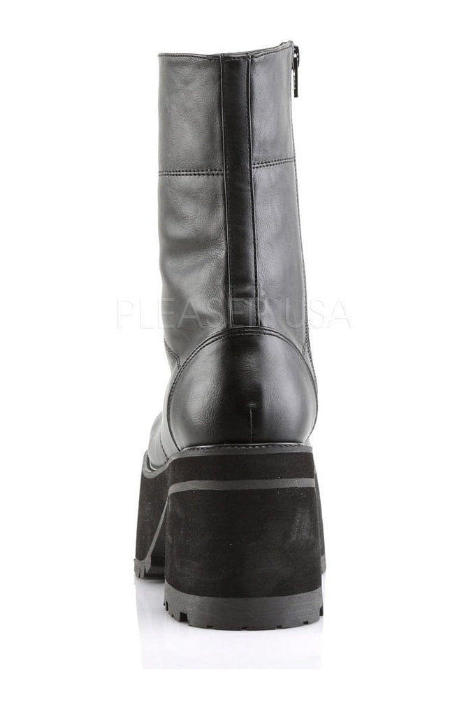RANGER-301 Demonia Knee Boot | Black Faux Leather-Demonia-Knee Boots-SEXYSHOES.COM