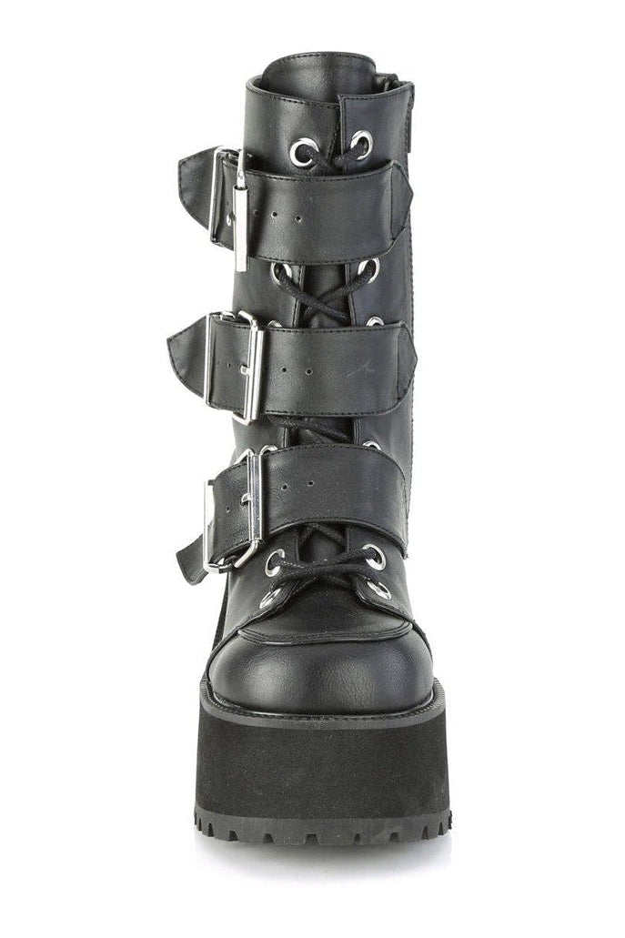 RANGER-308 Ankle Boot | Black Faux Leather-Ankle Boots-Demonia-SEXYSHOES.COM