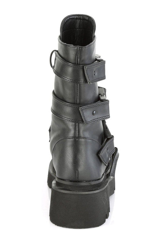 RENEGADE-55 Knee Boot | Black Faux Leather-Knee Boots-Demonia-SEXYSHOES.COM