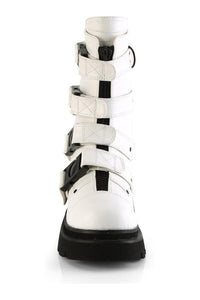 Demonia RENEGADE-55 Knee Boot in White Faux Leather