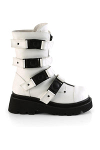 Demonia RENEGADE-55 Knee Boot in White Faux Leather