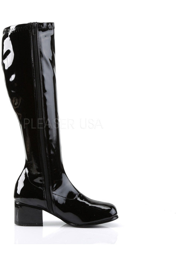 RETRO-300 Go Go Boot | Black Patent-Funtasma-Knee Boots-SEXYSHOES.COM