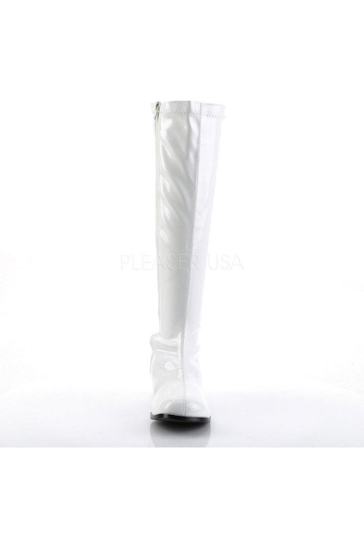 RETRO-300 Go Go Boot | White Patent