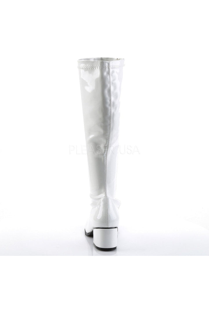 RETRO-300 Go Go Boot | White Patent-Funtasma-Knee Boots-SEXYSHOES.COM