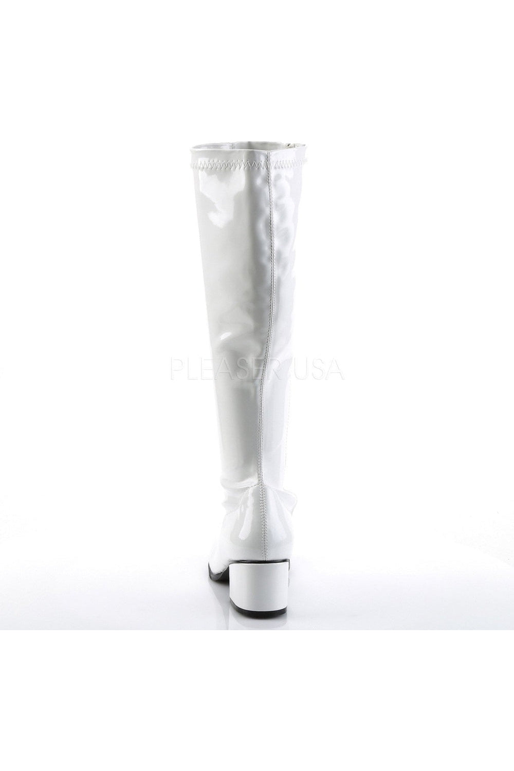RETRO-300 Go Go Boot | White Patent-Funtasma-Knee Boots-SEXYSHOES.COM