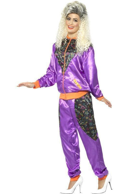 Retro Shell Suit Costume, Ladies | Purple-Fever-SEXYSHOES.COM