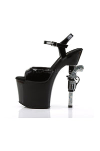 Pleaser REVOLVER-709 Platform Sandal in Black Vinyl