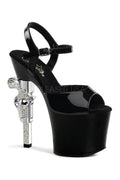 REVOLVER-709 Platform Sandal  | Black Vinyl